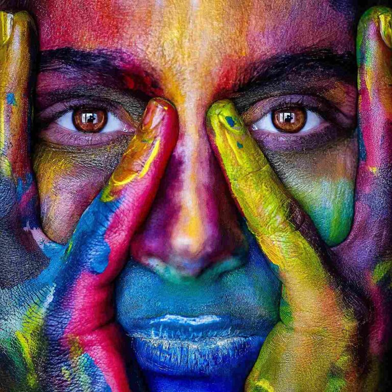 Colourful face